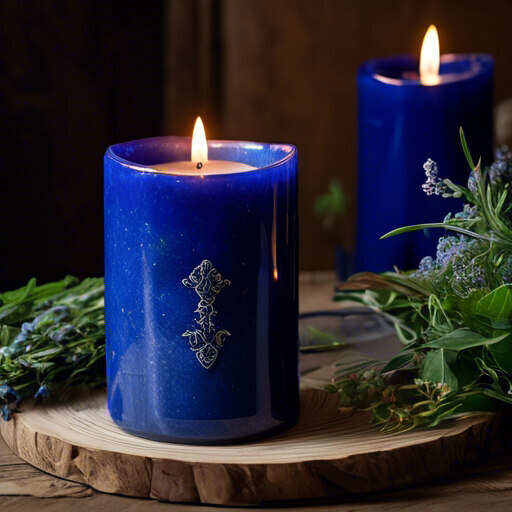 Lapis Lazuli Blue Candle