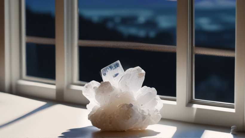 Clear Quartz Crystal in Moonlight