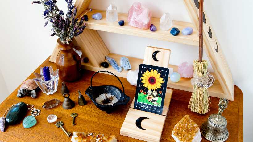 Crystal Altar with Broomstick
