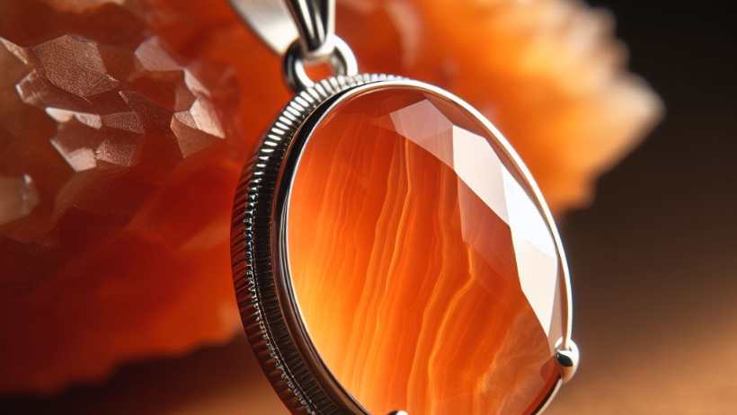 Orange Calcite Pendant