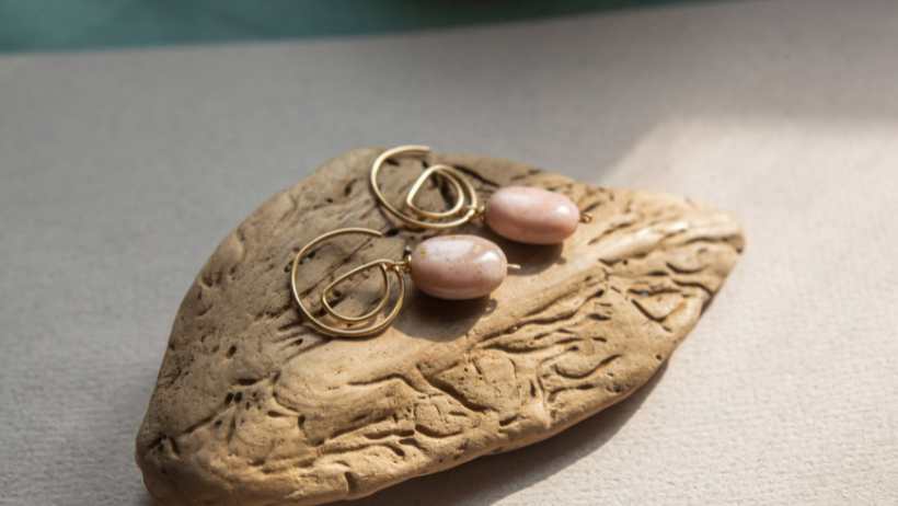 Pink Opal Earrings