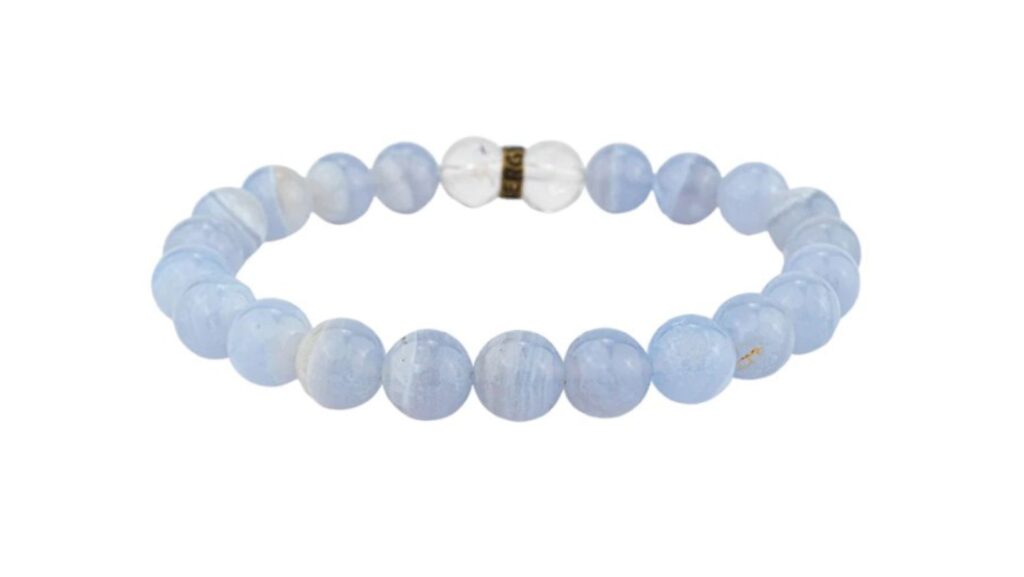Blue Lace Agate Bracelet Energy Muse - Crystals for Everyday Use