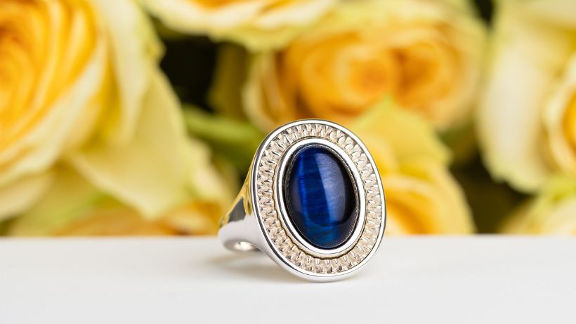 I am Fearless Dragons Eye Silver Ring - Xmas Crystal Gift Ideas for Friends