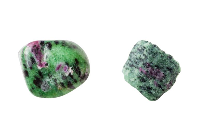 Ruby Zoisite Raw and Polished